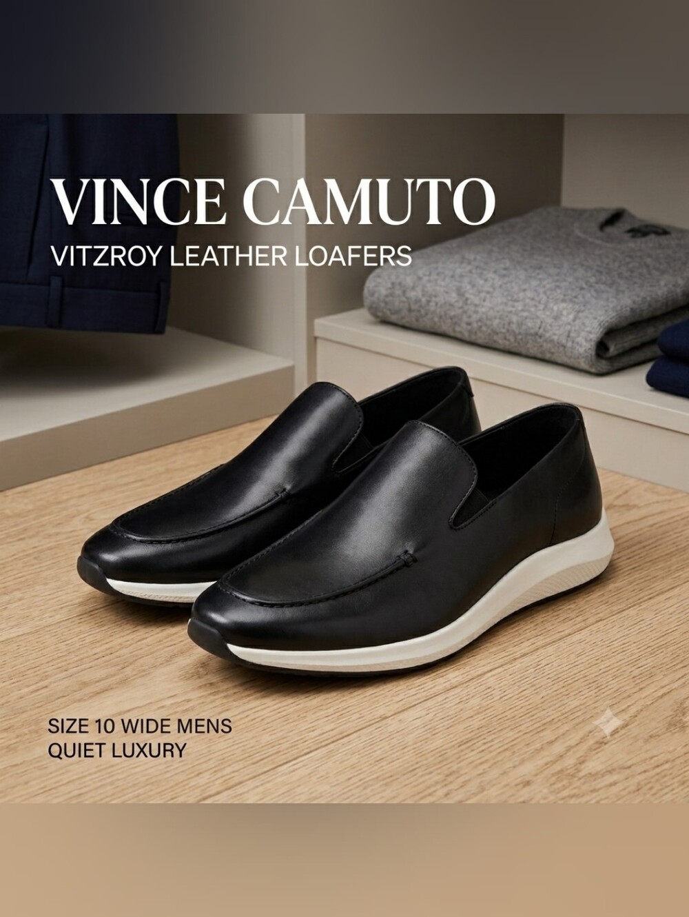 Sale ✨️Vince Camuto "Vitzroy" Slip-On Leather Loafers. Size 10 Wide MENS